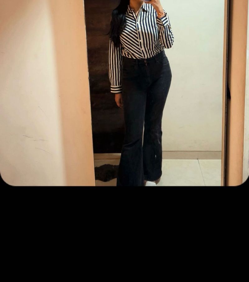 Blue &amp; White Striped Formal Shirt (Women)