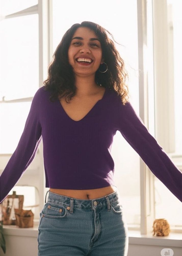 Branded Purple Long Sleeve Top