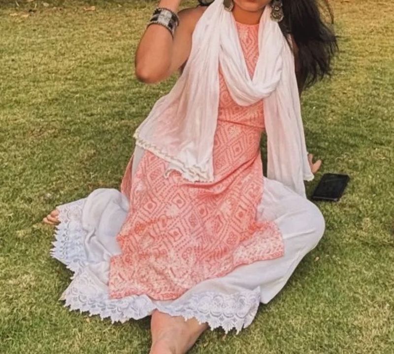 Pastel Halter Neck Kurti (needs Ironing)