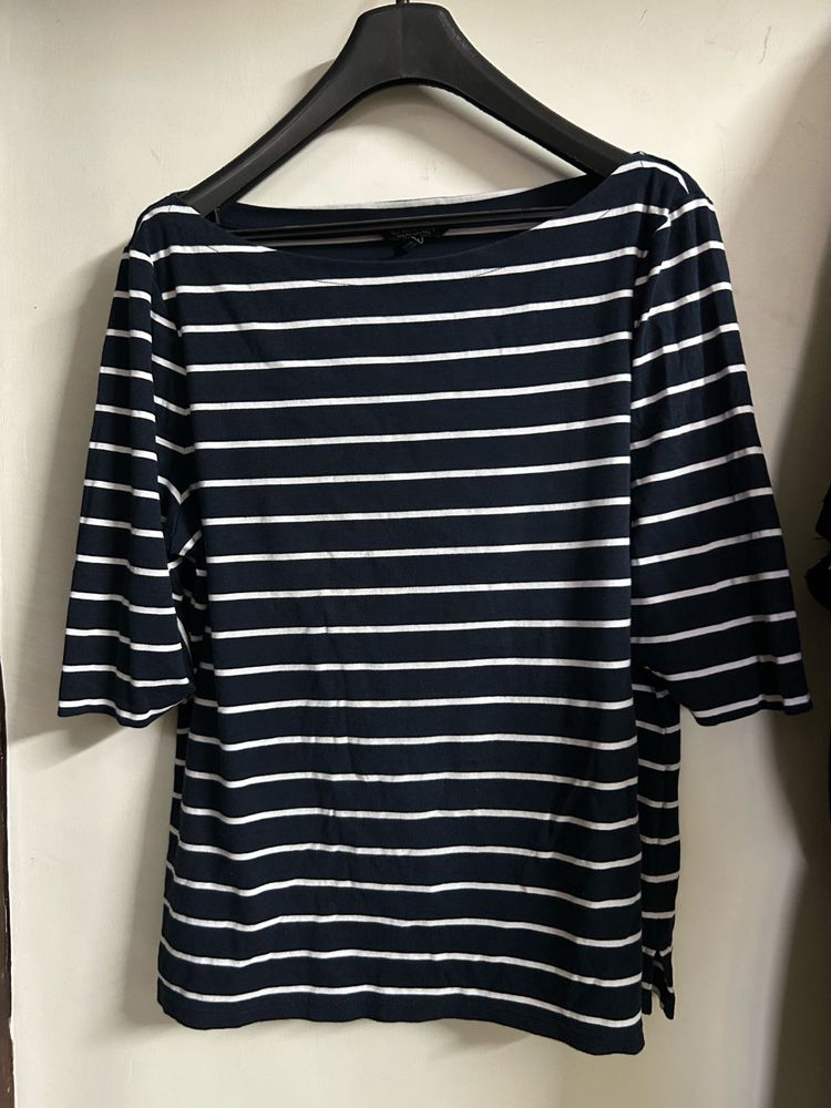 Striped Boat Neck Top