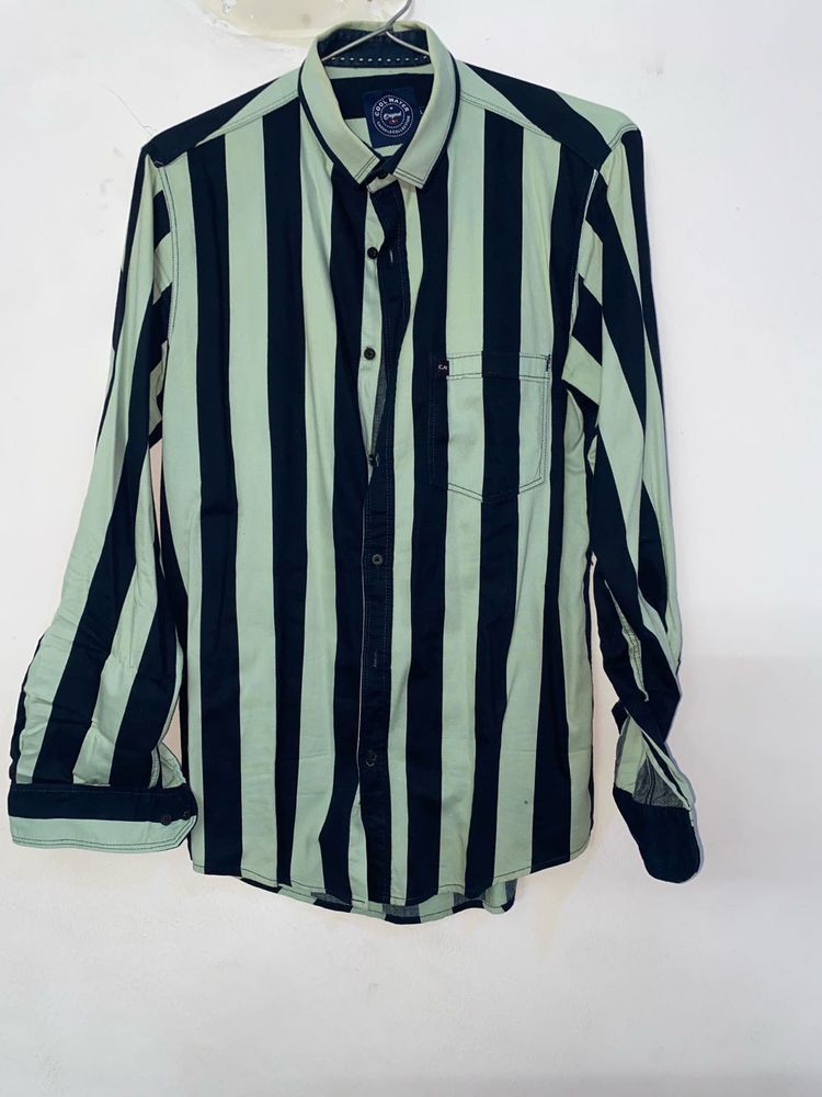 Green And Black Stripe Shirt