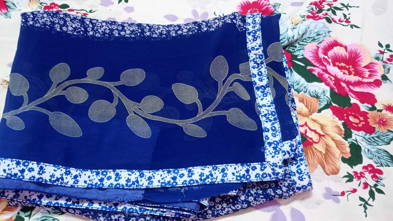 Blue Floral Saree