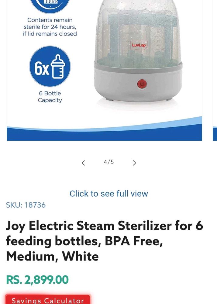 52) Electric Steam Sterilizer-6 Bottle Capacit