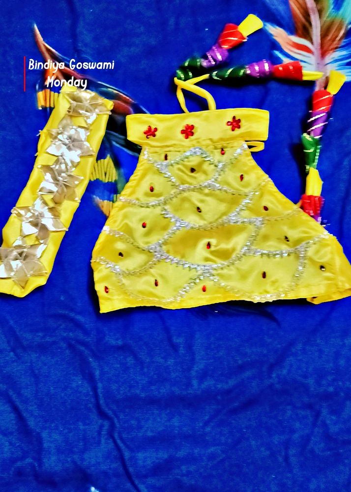 Baby Girl Radhe Rani Dress With Hair Band