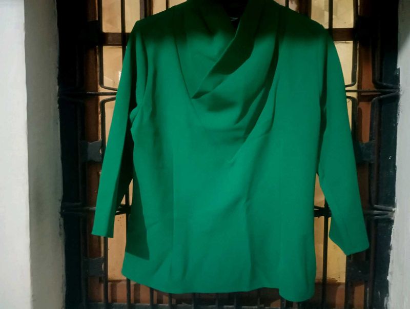 Emerald Green Cowl Neck Top