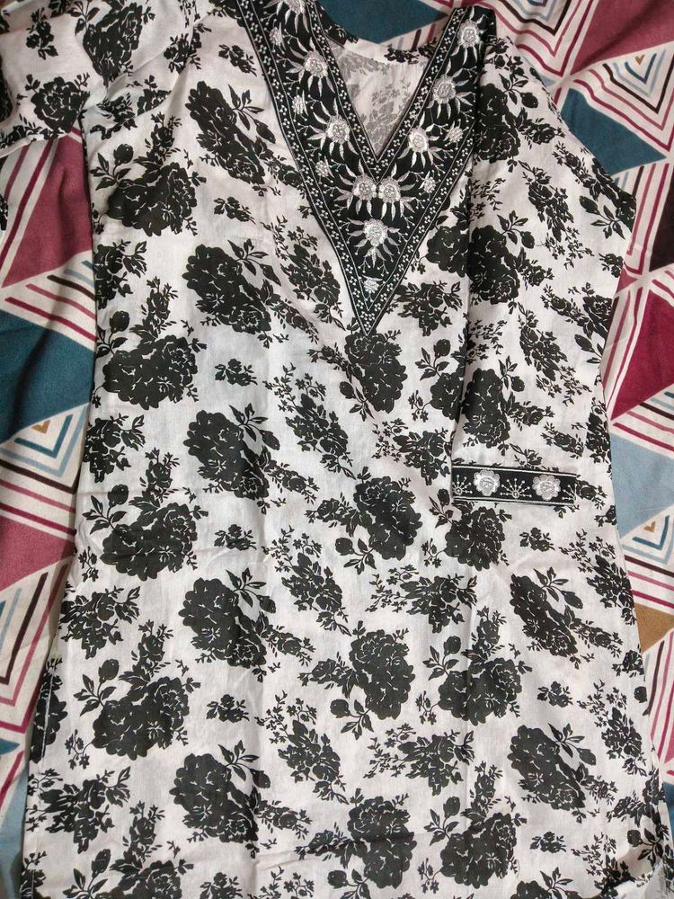 Floral Print Kurti Pant Set