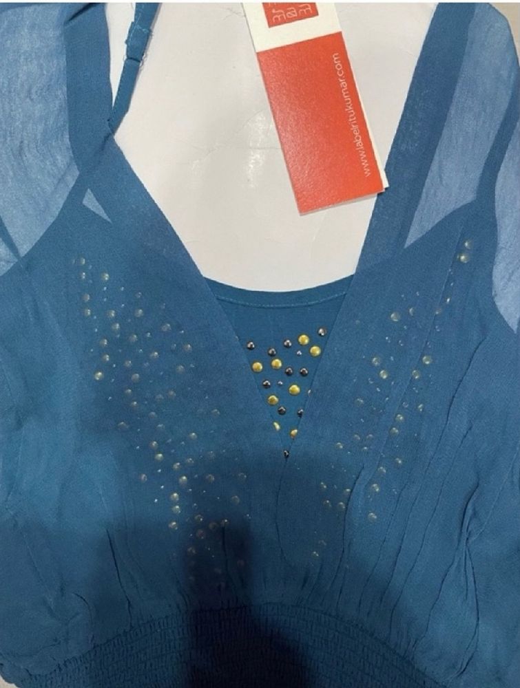 Label Ritu Kumar Teal Maxi DressWith Camisole