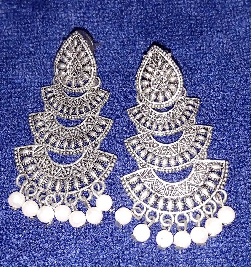 Silver Tone Dangle Earrings