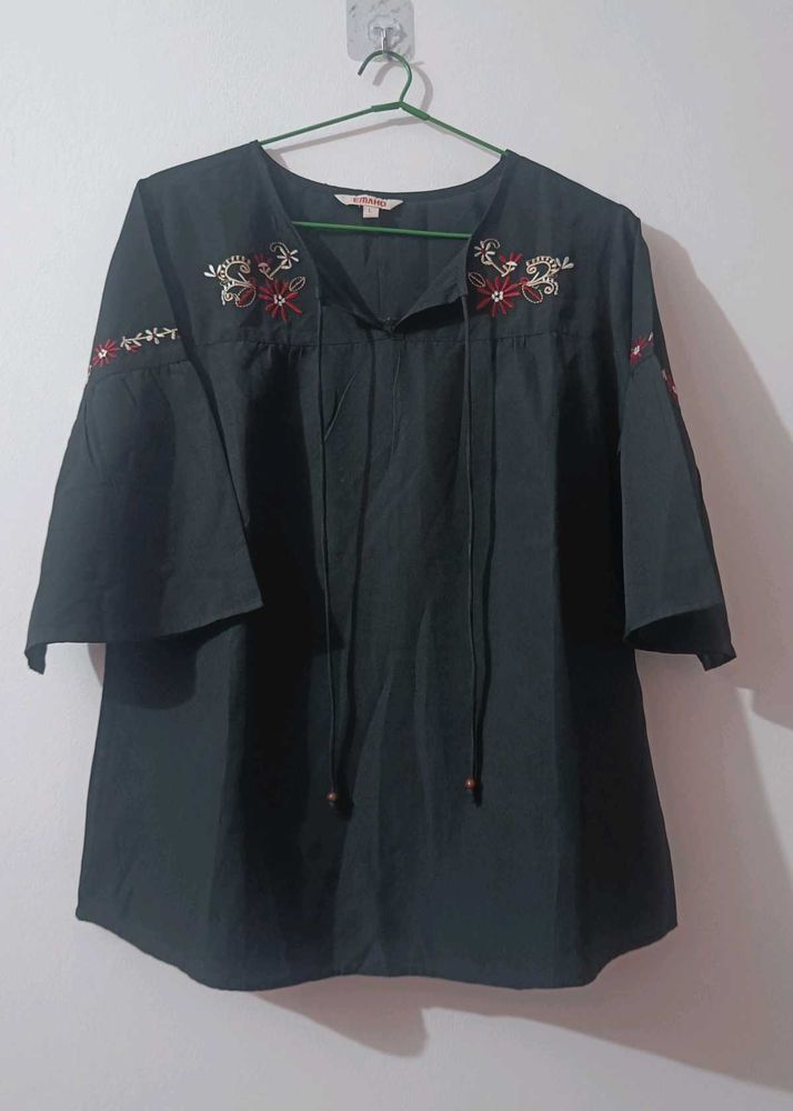 Black Embroidery Top
