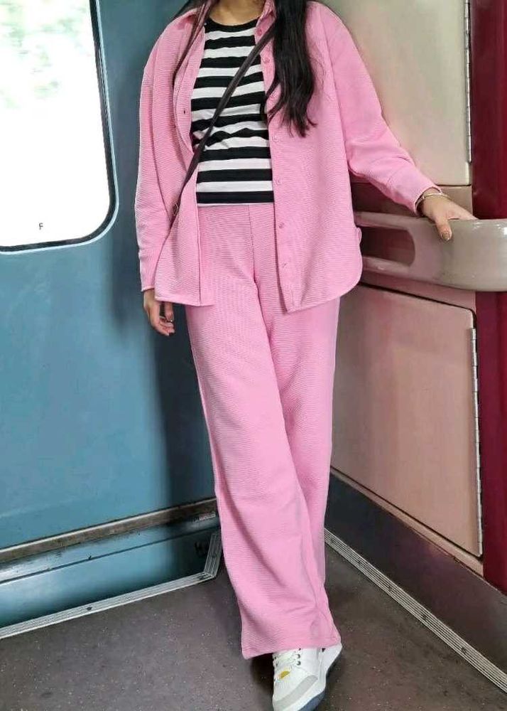 Pink Textured Lounge Set