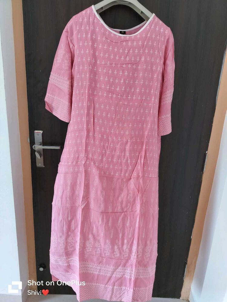 Full Long Pink Kurta