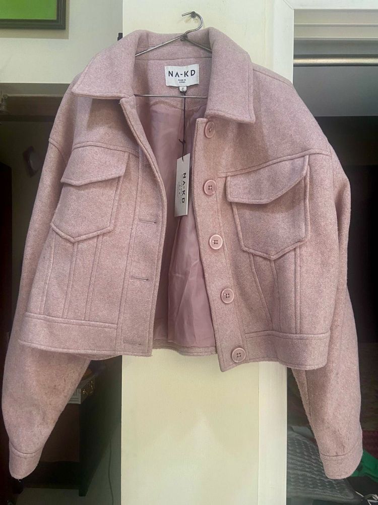 NA-KD Pink Cropped Jacket