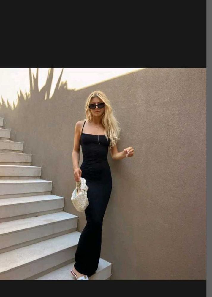 Sleek Black Maxi Dress