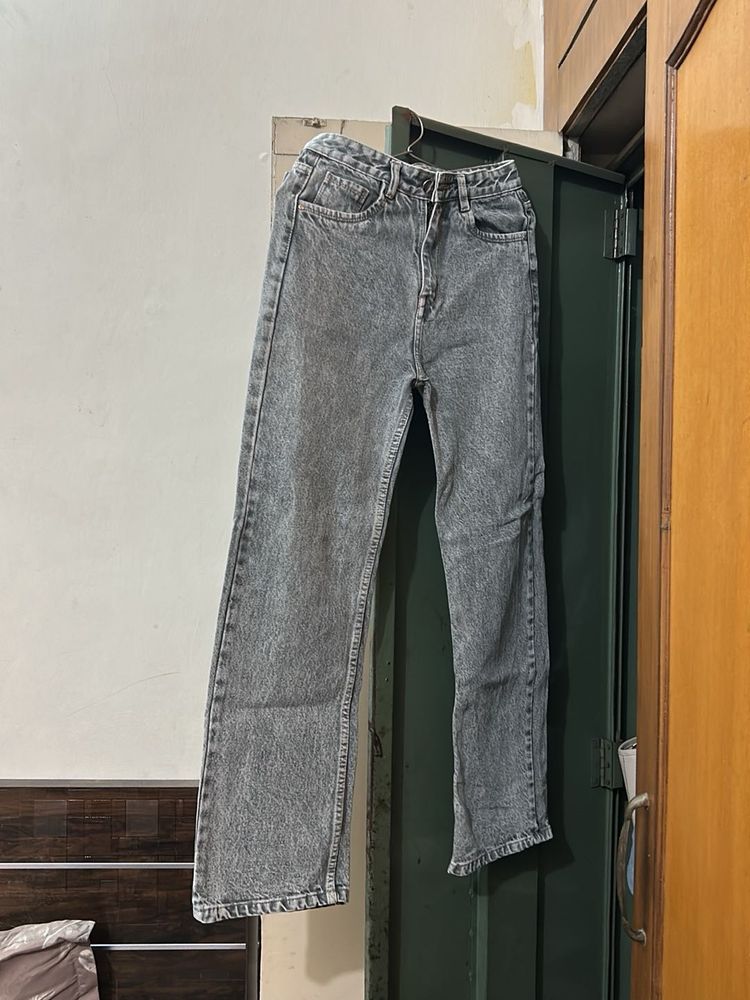 Grey Straight Leg Jeans