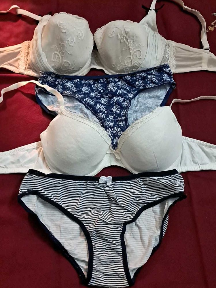 combo Of Four Bra N Panty Imported Fabric