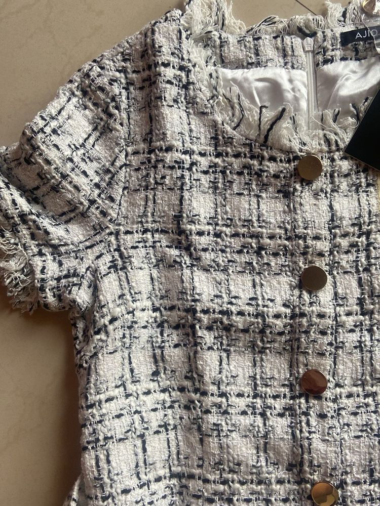 Korean tweed dress with tag