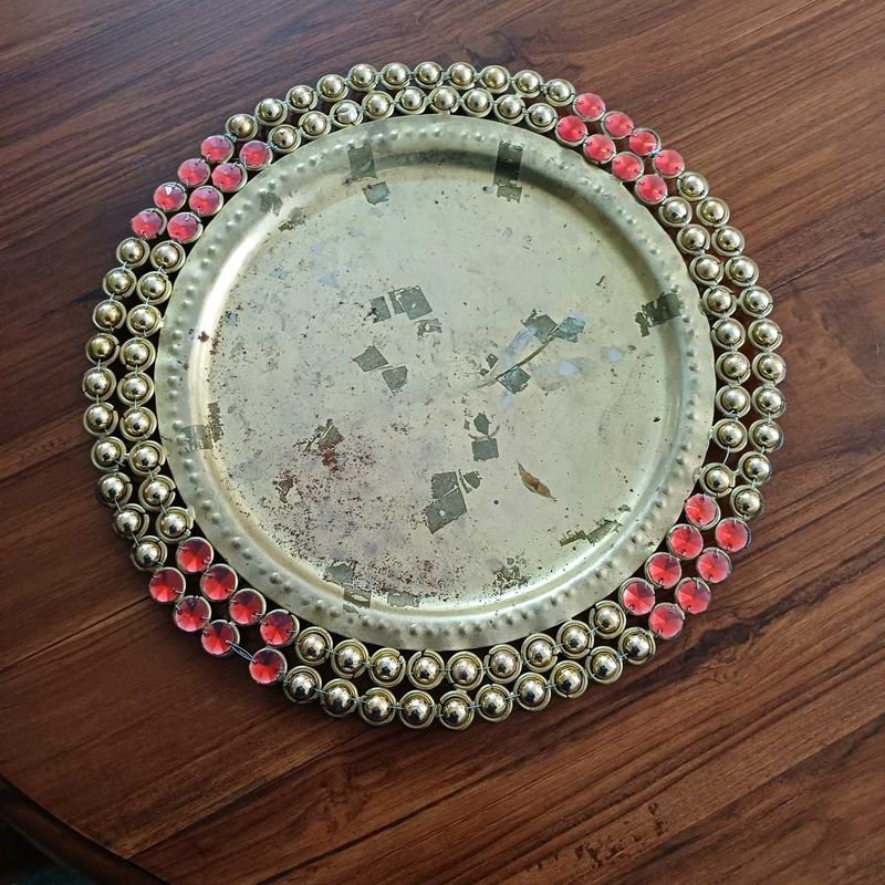Heavy Gem wrk Metal Tray for Gifting, DIY, Decor