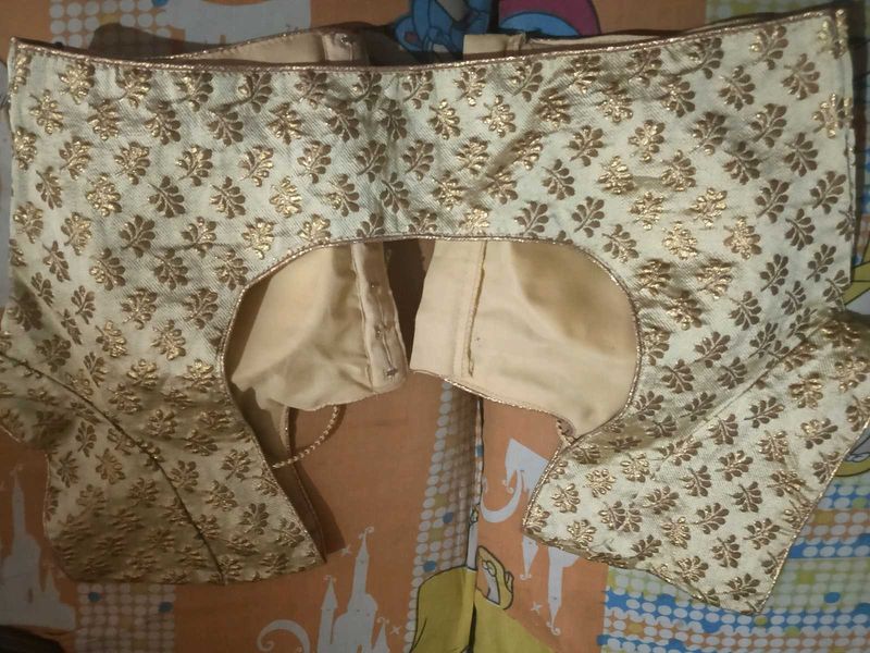 Golden Bieze Readymade Designer Blouse With Naught