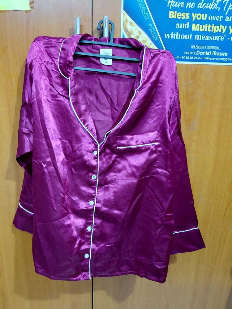 Silky Plum Pajama Top