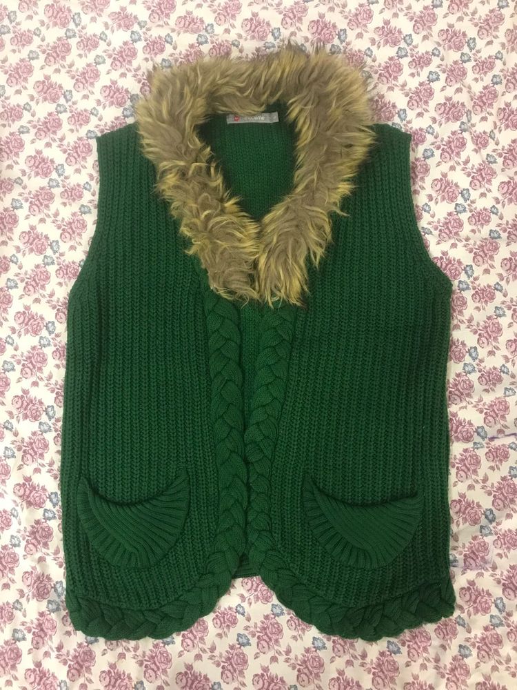 MADAME Fur Neck Woollen Jacket