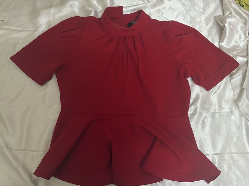 Red Peplum Top