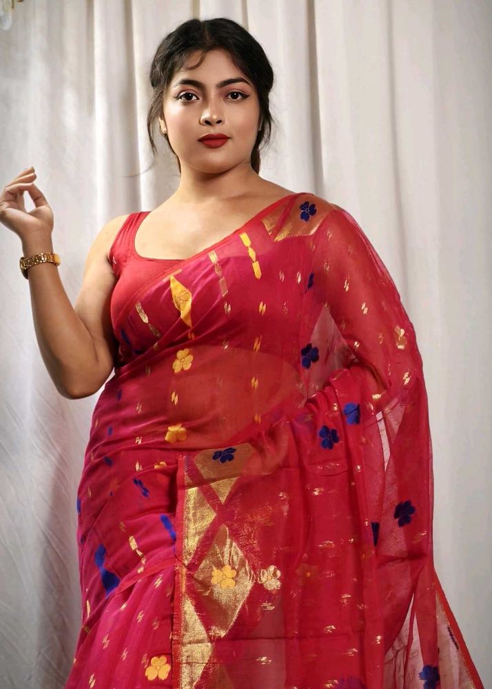 Red Floral SareeColour Available