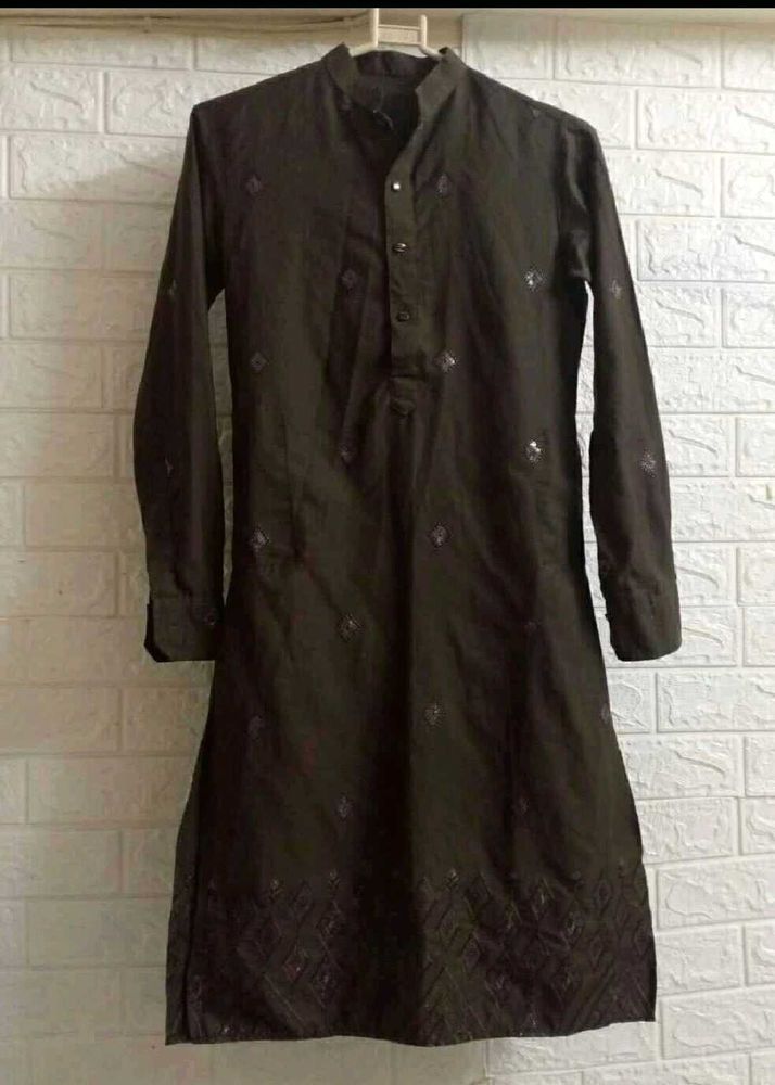 Coffe Brown Worked Kurta Pajama
