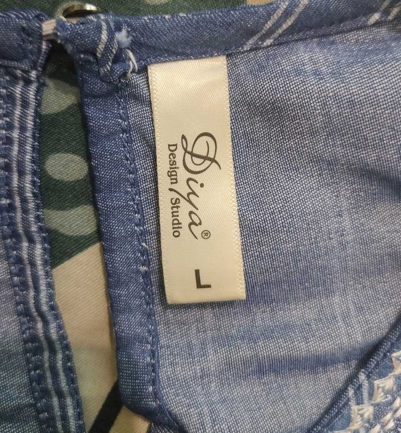 Diya Design Studio Blue Top - Size L