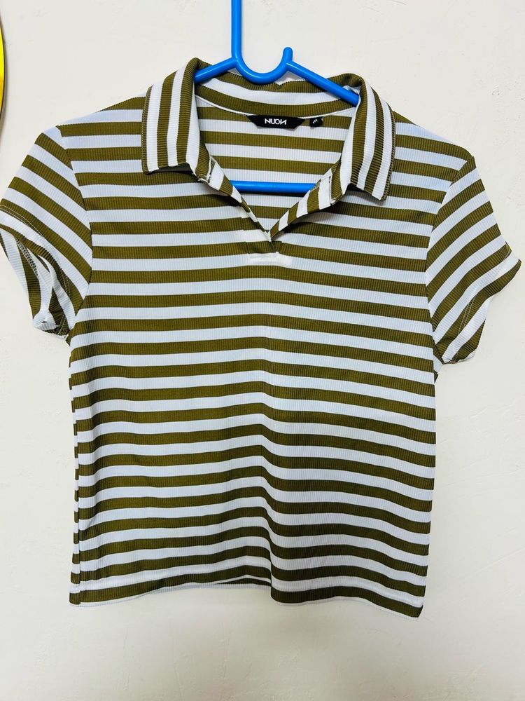 Striped Polo Top