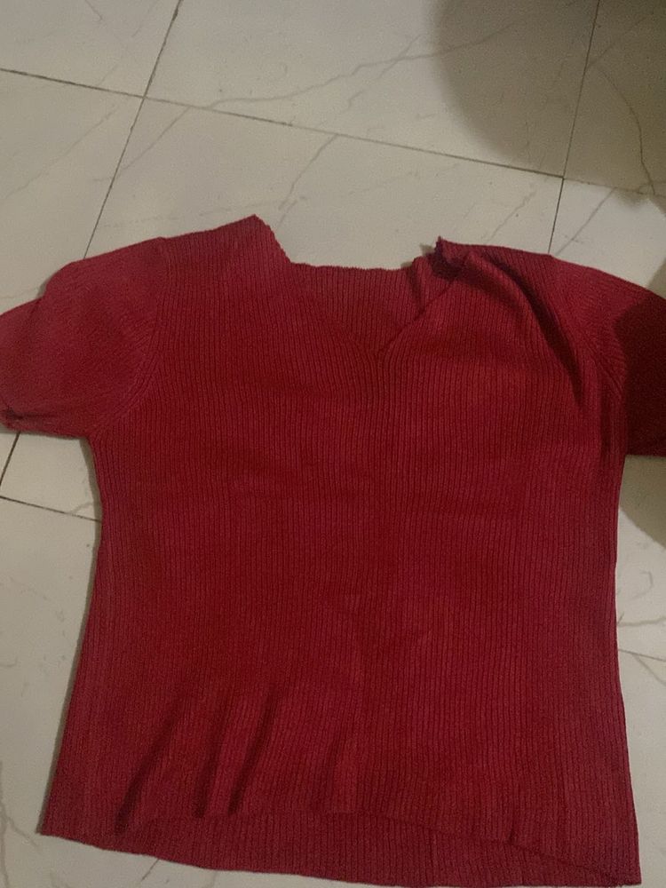 Burgundy Knit Top