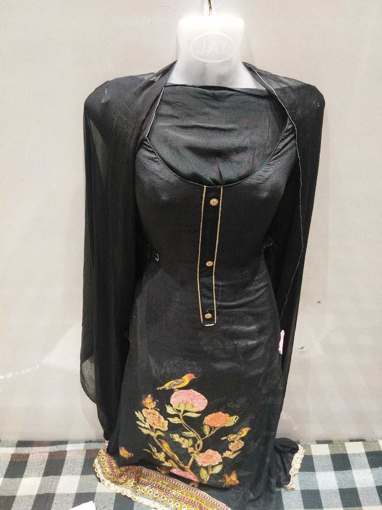 Black Floral Salwar Kameez