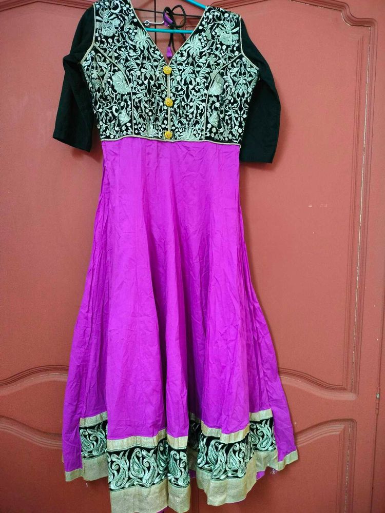 Purple And Black Anarkali Suit