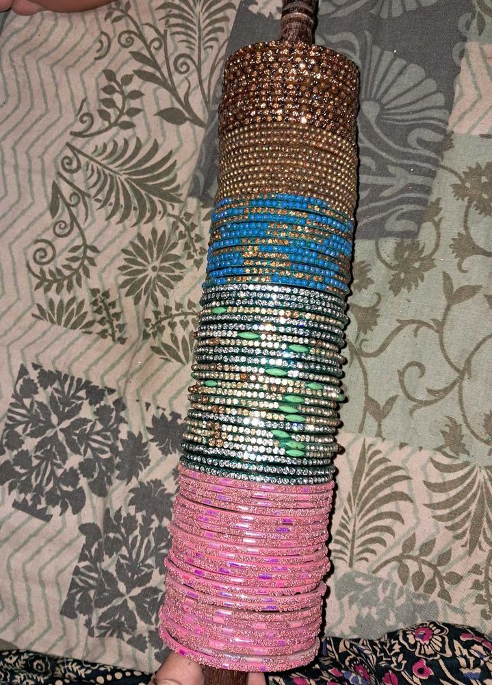 Beautiful Shimmering Chudi Multicolor Set