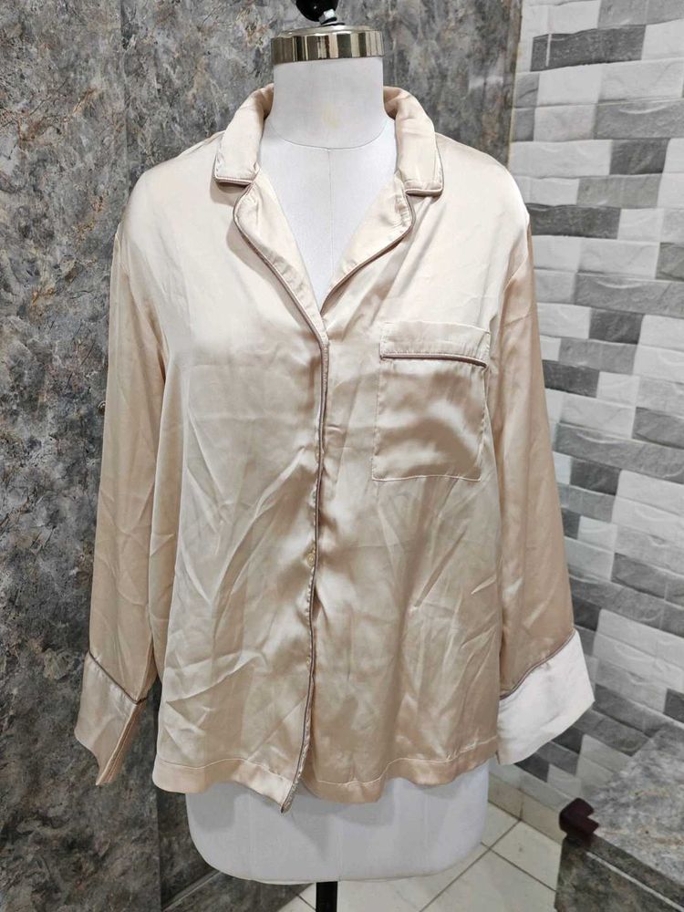 Silky Champagne Pajama Top