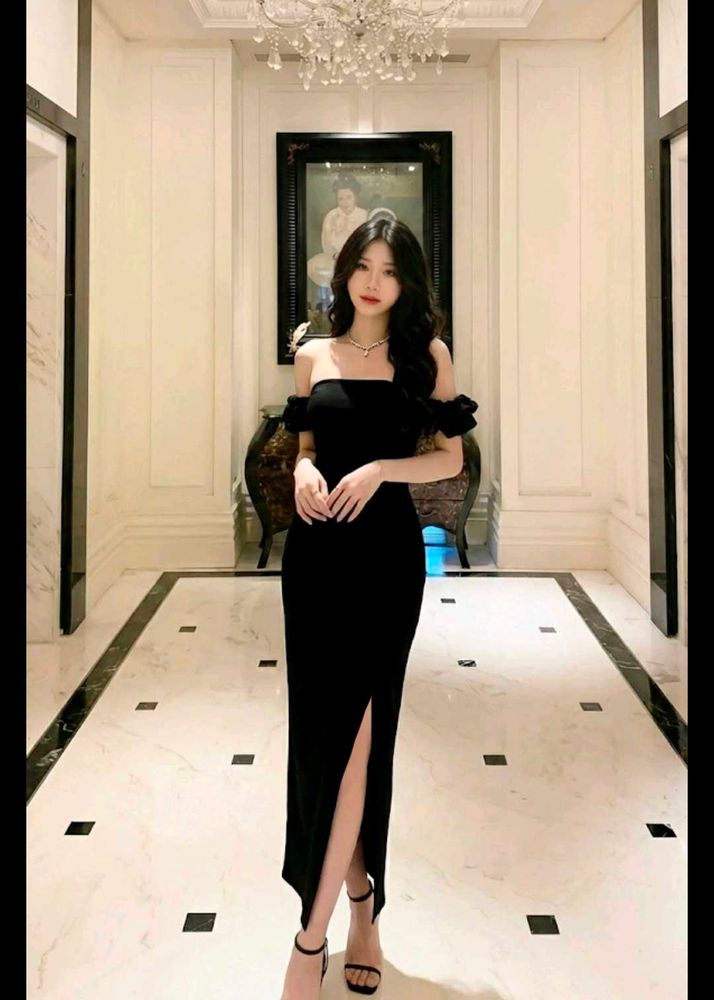 Elegant Black Off-Shoulder Dress New Year Sale ❗❗