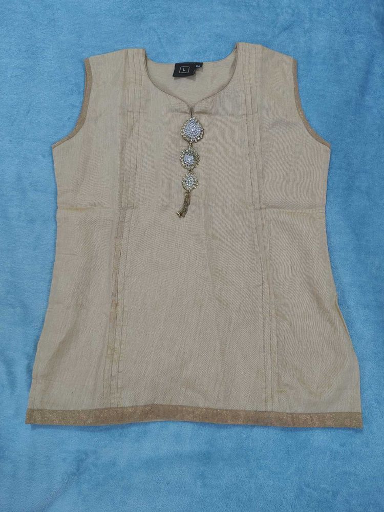 Tan Short Kurti Top
