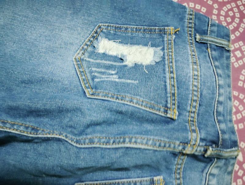 Distressed Denim Shorts