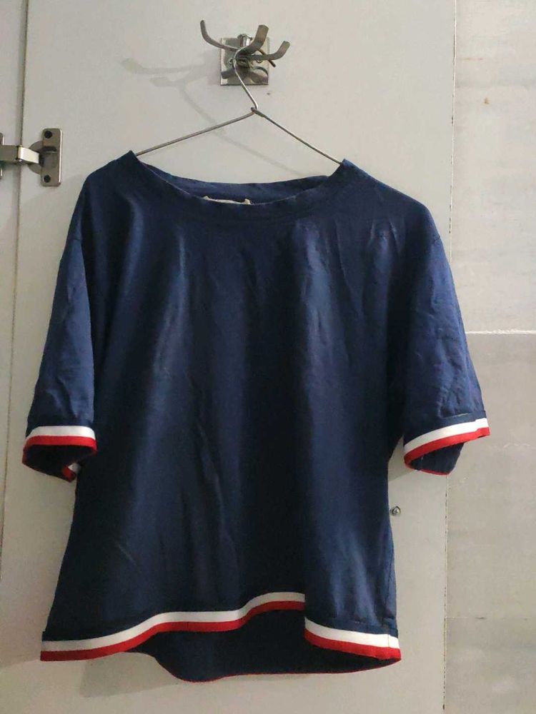 Navy Blue Top perfect mini crop