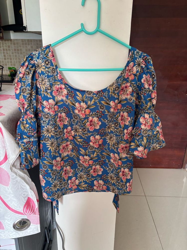Floral Blue Top