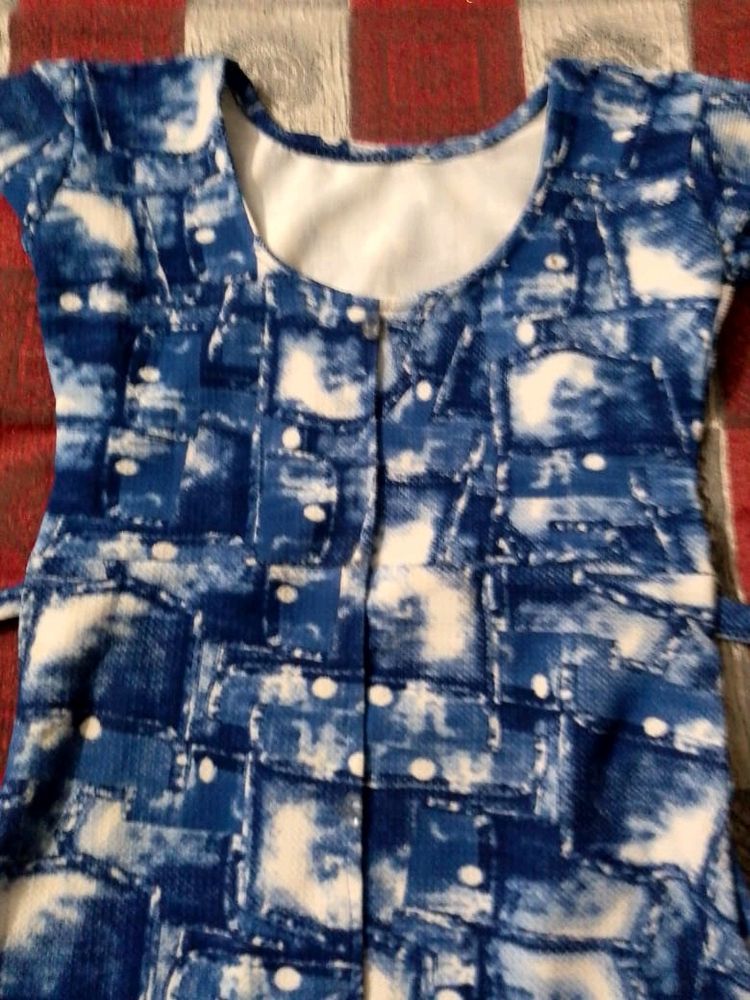 Strichual Lacra Blue Frock