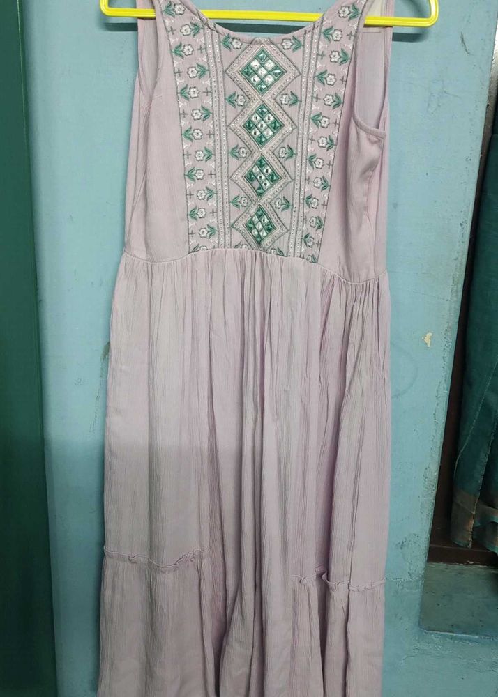 Embroidered Midi Dress