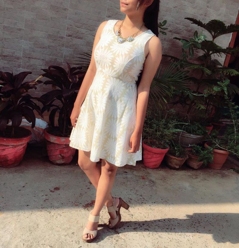 White skater dress