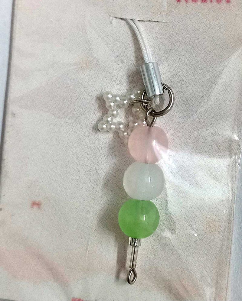 🌸 Handmade Mini Phone Charm with Beads &amp; Star ⭐