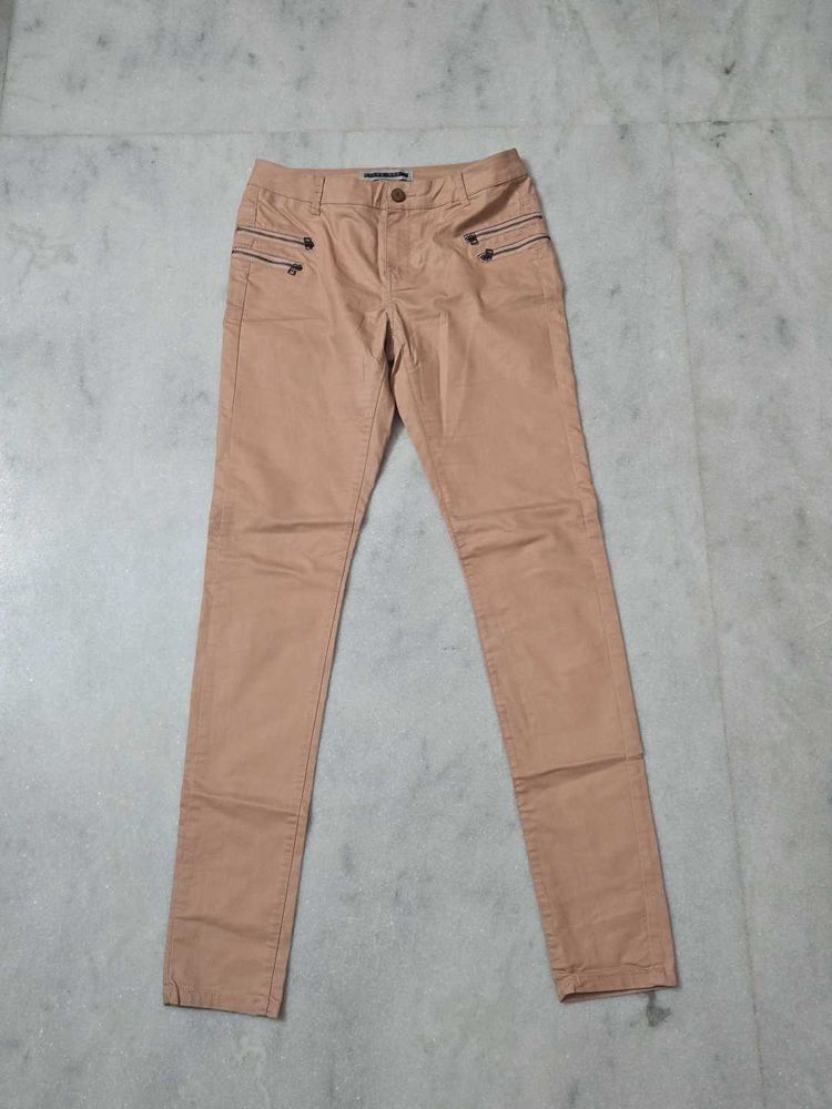 Beige Slim Fit Pants