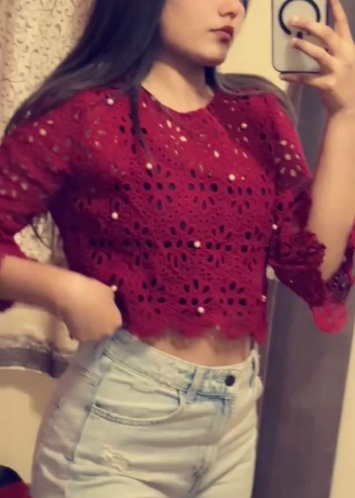 Red Lace Top