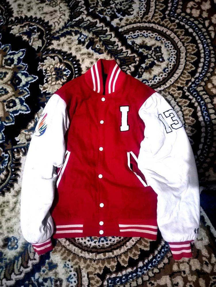 Red &amp; White Varsity Jacket