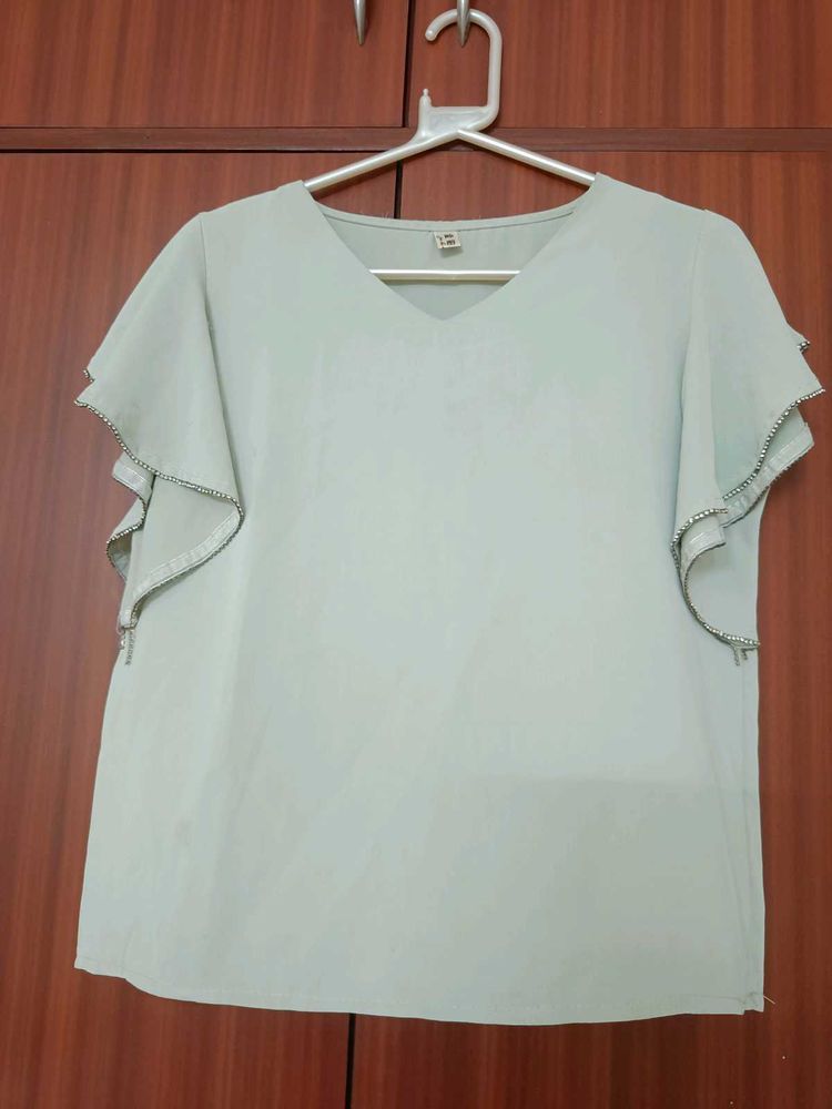 Top With Diamond Attached Sleeves