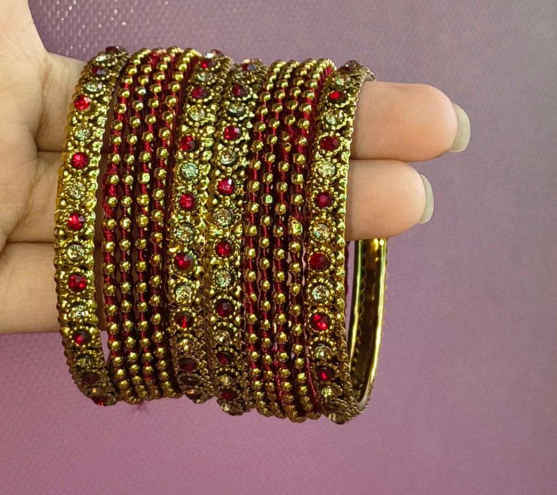 Golden-Maroon Bangles