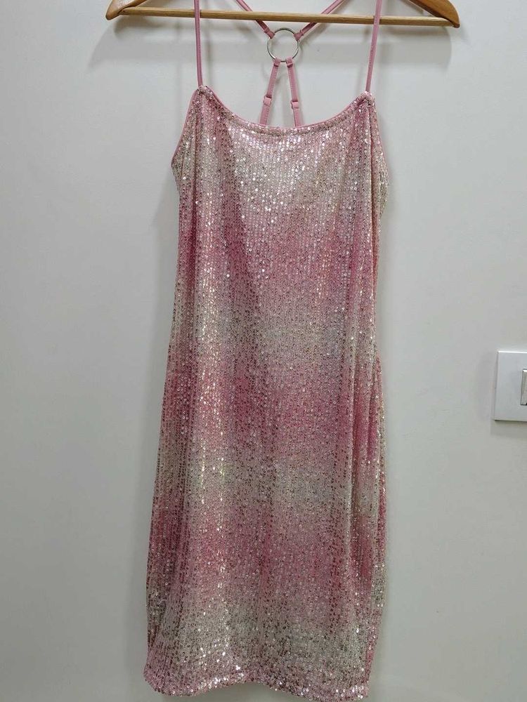 Sparkly Pink Mini Bodycon Dress