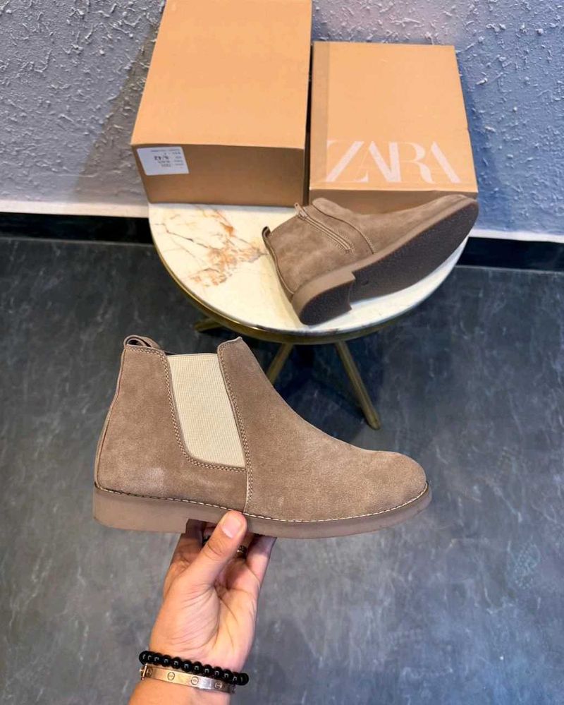 Zara Suede Chelsea Boots